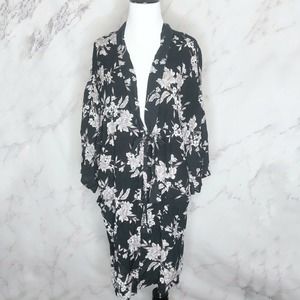 Spiritual Gangster Maya Black Floral Kimono OS